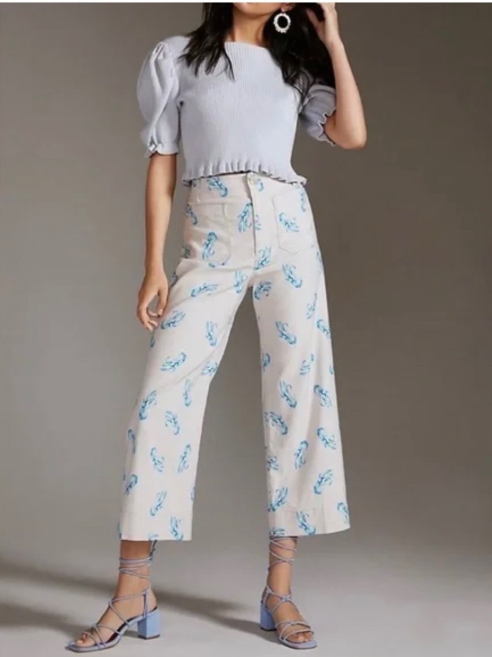 The Colette by Maeve Athropologie Blue Lobster Print